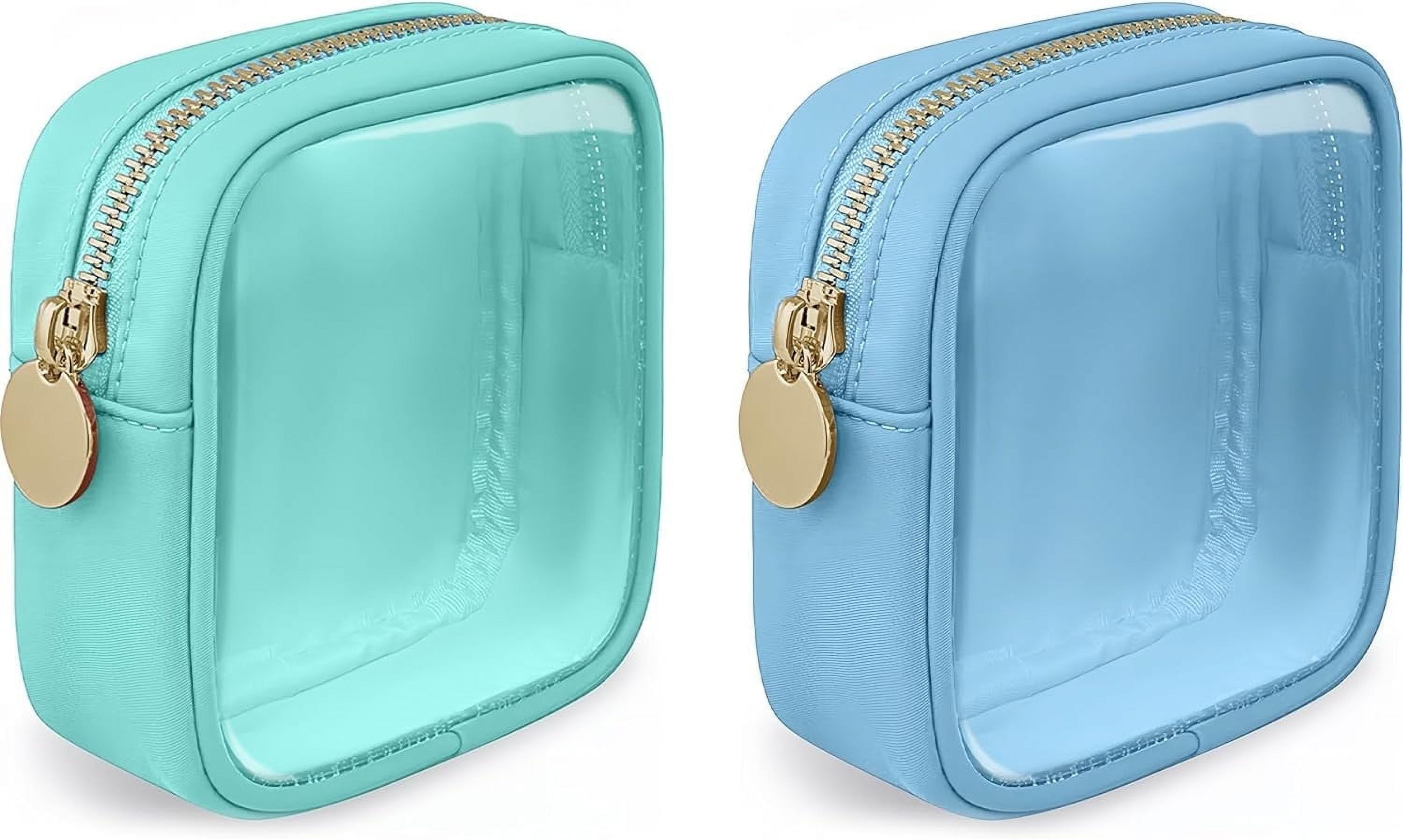 HUIANER 2Pcs Transparent Waterproof Cosmetic Bag with Zipper, Portable PVC Clear Cosmetic Makeup Bag Pouch for Vacation, Travel