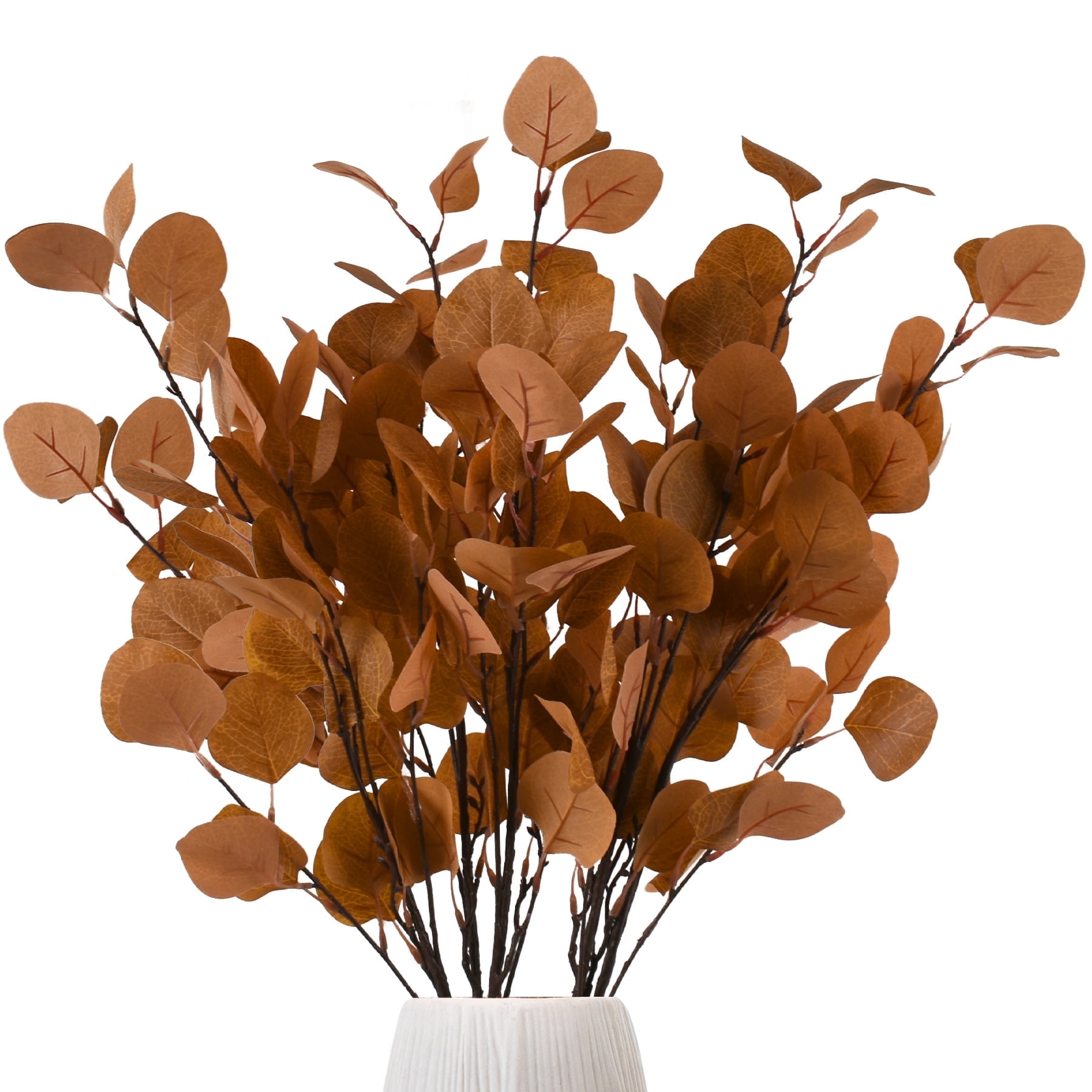 HUIANER 5Pcs Fall Artificial Eucalyptus Stems, 35.4" Fake Silk Eucalyptus Leaf Branches for Autumn Decor Home Wedding Decorations