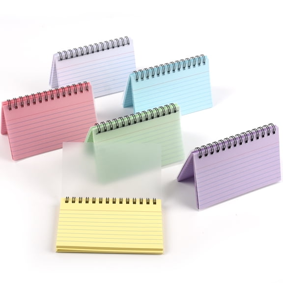 HUIANER 3x5 Inch Spiral Bound Index Cards, Colorful Ruled Note Cards for Studying, Listing & Office Notes, 6 Packs