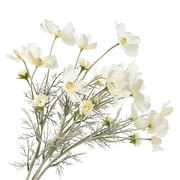 HUIANER 4 Pack Artificial Cosmos Flowers, 23.6  White Silk Faux Stems for Home Wedding Decor