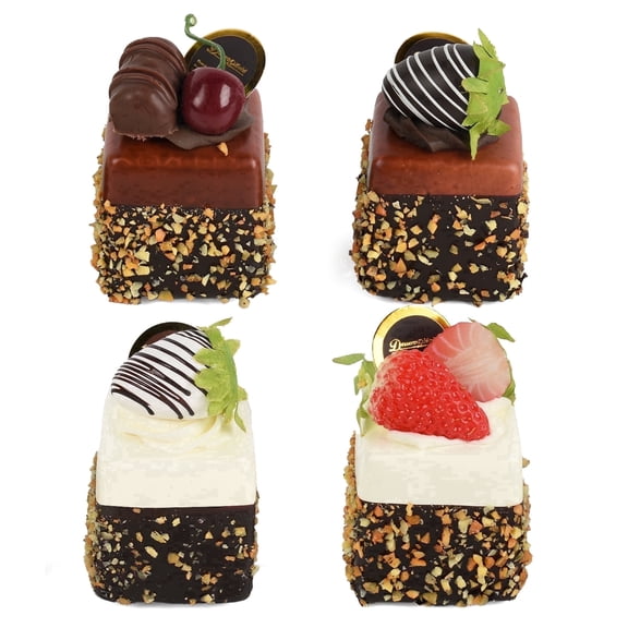 HUIANER 4Pcs Realistic Fake Cake Cupcake Model, Artificial Dessert Display Props for Bakery Decor and Photography