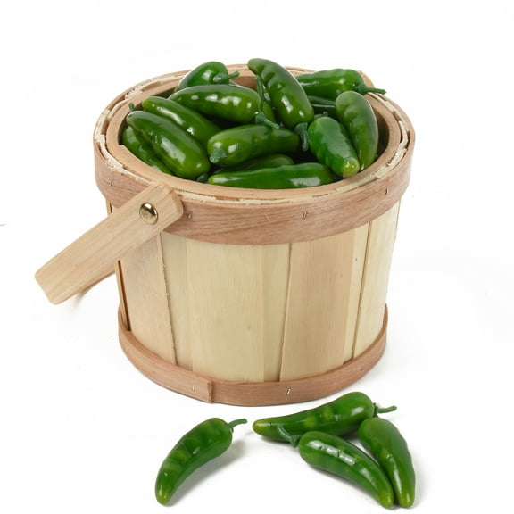 HUIANER 60Pcs Fake Vegetable Pepper Mini Peppers Safe Material Home Decoration Photography PropGreen