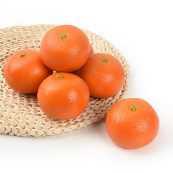 HUIANER 6Pcs Lifelike Orange Models Decorative Artificial Oranges Fake Fruit Ornaments