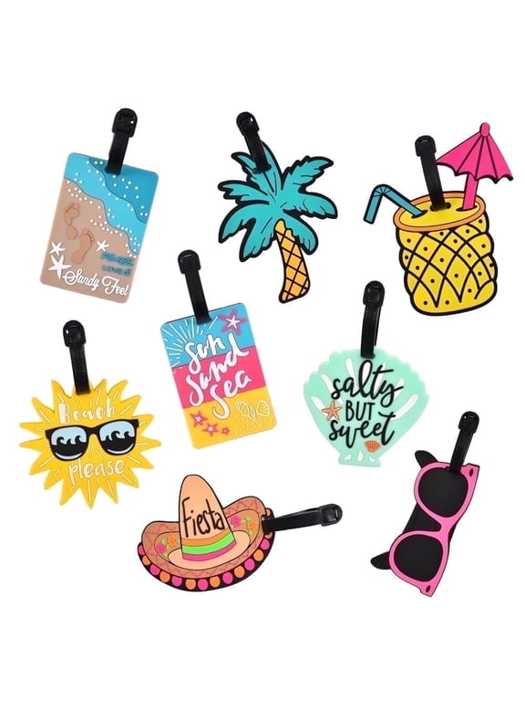 8-Pack Colorful Luggage Tags for Suitcases & Baggage Travel Identification Labels