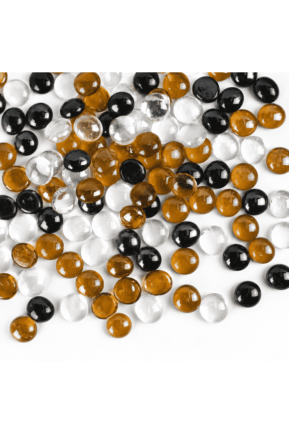 120 Pcs Flat Glass Marbles 0.65-0.75 inch Mixed Color Glass Gems for Vase Fillers, Fish Tank & Table Decoration