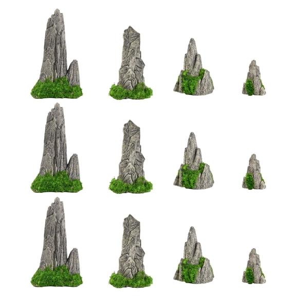 HUIANER Resin Miniature Mountain Figurines for Home Decor & Garden Rockery