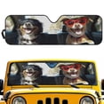 thumbnail image 1 of HUIAOCNG Cool Dog Windshield Sunshade Car Sun Shade Heat Shield Sunshade Sun Visor Mat for 1997-2017 Jeep Wrangler Rubicon Sahara TJ JK JKU 2/4 Doors USA Flag, 1 of 6