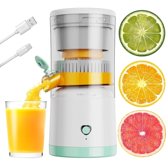 HUICH electric juicer can be charged, portable orange citrus juice machine and USB and clean brushes, for orange, lemon, citrus, grapefruit, apples