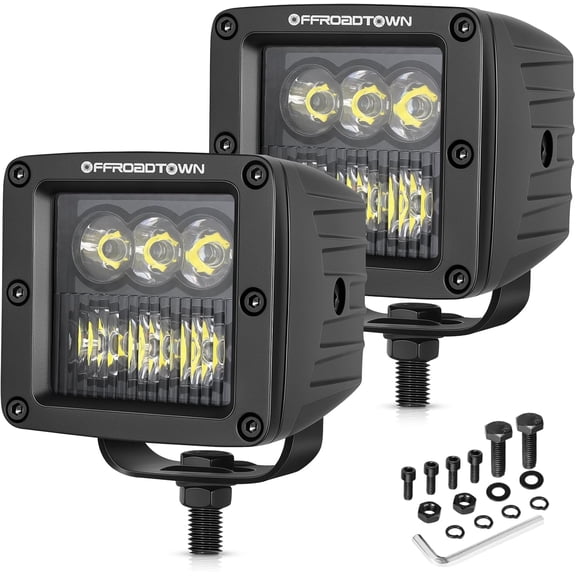 HUICHENG 3 Inch 120W CREE LED Cubes, Driving Lights with Combo Beam, Ditch Light Off Road Reverse Light for Truck Pickup UTV ATV SUV Boat 4x4 Car