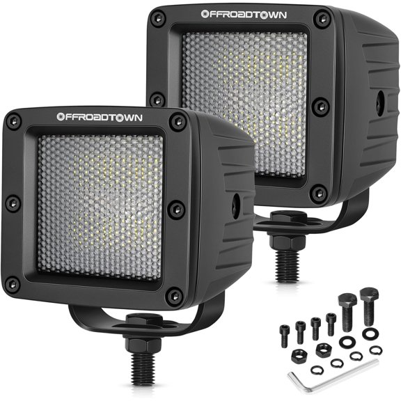 HUICHENG 3 Inch 120W CREE LED Cubes, Driving Lights with Diffusion Beam, Ditch Light Off Road Reverse Light for Truck Pickup UTV ATV SUV Boat 4x4 Car
