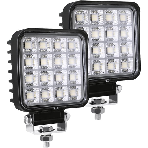 HUICHENG 4.3 Inch 192W 12600lm LED Work Light Bar, IP68 Waterproof 12/24V LED Light Pods, Simple Installation Off Road Lights for Semi-Trailers Trucks UTV ATV SXS Boats, 2 Pcs