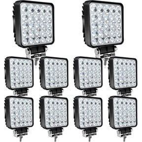 HUICHENG 4 Inch 75W 7000lm Square LED Light Pods, 12V/24V Waterproof Cube Off-Road Light for Car Boat ATV UTV RV Golf Cart Lawn Mower, 10 Pack