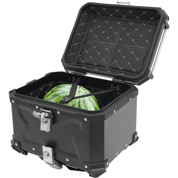 HUICHENG 45L Waterproof Motorcycle Tail Box Top Case w/Safety Lock, Fits Helmet Gear, for Daily Riding/Long Trips/Camping