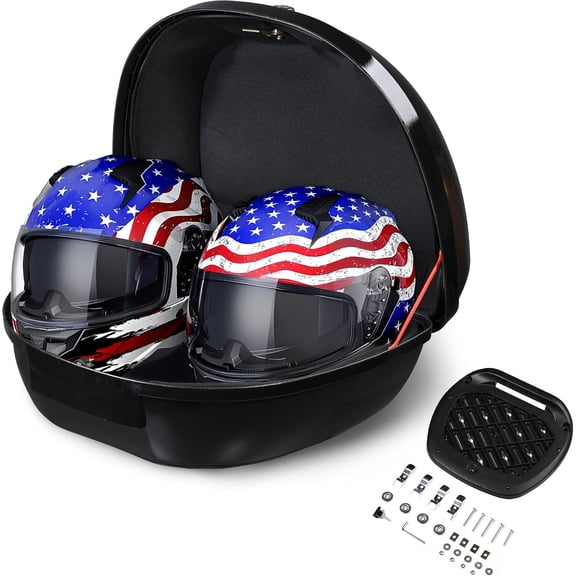 HUICHENG 50L Universal Motorcycle Tour Tail Box Scooter Trunk Storage w/Lock Case