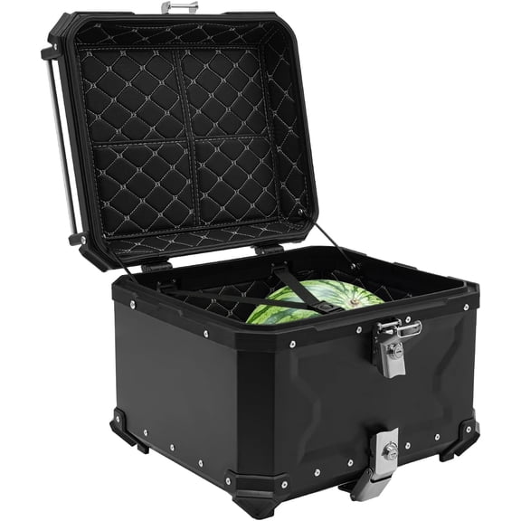HUICHENG 55L Waterproof Motorcycle Tail Box Top Case w/Safety Lock, Fits Helmet Gear, for Daily Riding/Long Trips/Camping
