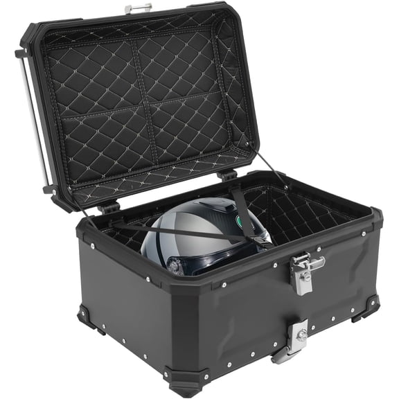 HUICHENG 65L Waterproof Motorcycle Tail Box Top Case w/Safety Lock, Fits Helmet Gear, for Daily Riding/Long Trips/Camping