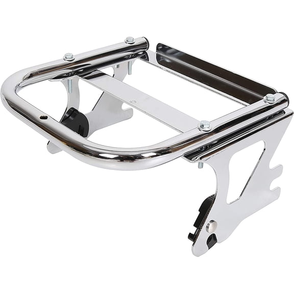 HUICHENG Detachable Two-Up Luggage Rack, Chrome, Compatible with Harley Touring 1997-2008 FLHT FLHX FLTR