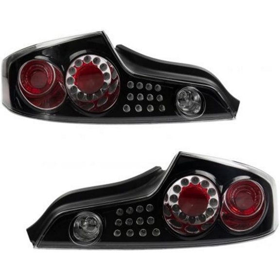 HUICHENG For 2003-2005 Infiniti G35 Coupe Tail Light Pair Clear Lens Black Bezel IN2811106 Driver & Passenger