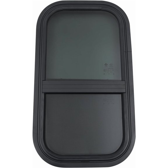 HUICHENG RV Window 12"x22" Vertical Slider for Cargo Trailer/Camper Replacement Glass & Trim Set for 2" Walls