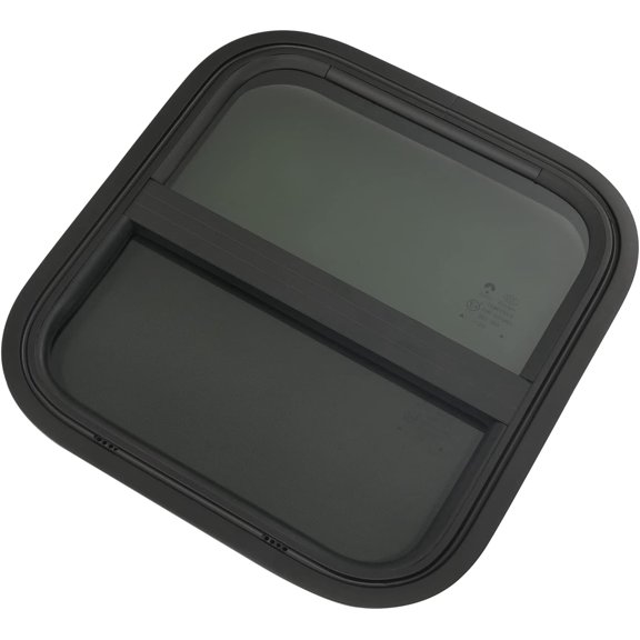 HUICHENG RV Window 14"x16" Vertical Slider for Cargo Trailer/Camper Replacement Glass & Trim Set for 2" Walls