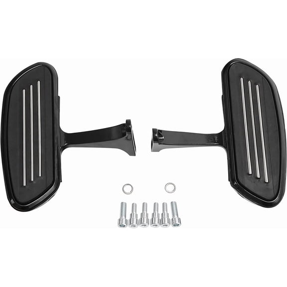 HUICHENG Rear Footboards Passenger Floorboards w/ Support Mount Brackets for Harley Touring/Road King/Street Glide/Electra Glide/Ultra 1993-2025