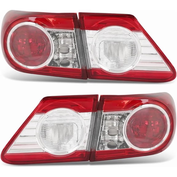 HUICHENG Tail Light Kit for 2011-2013 Toyota Corolla (CE/LE/S) Red Lens Replaces TO2803108, TO2802108