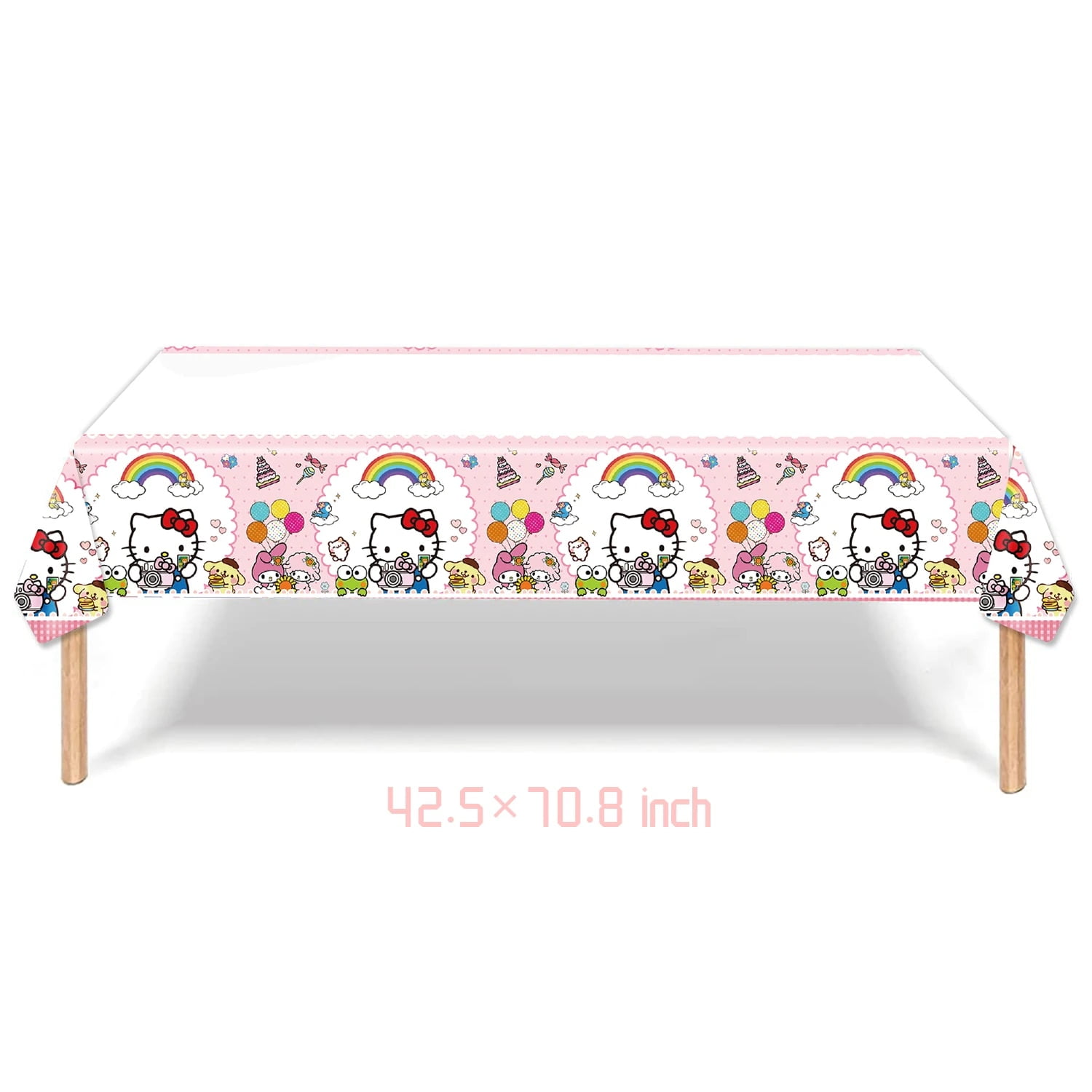 HUIFEIFEI Hello Kitty Tablecloth Happy Birthday Decorations Cartoon