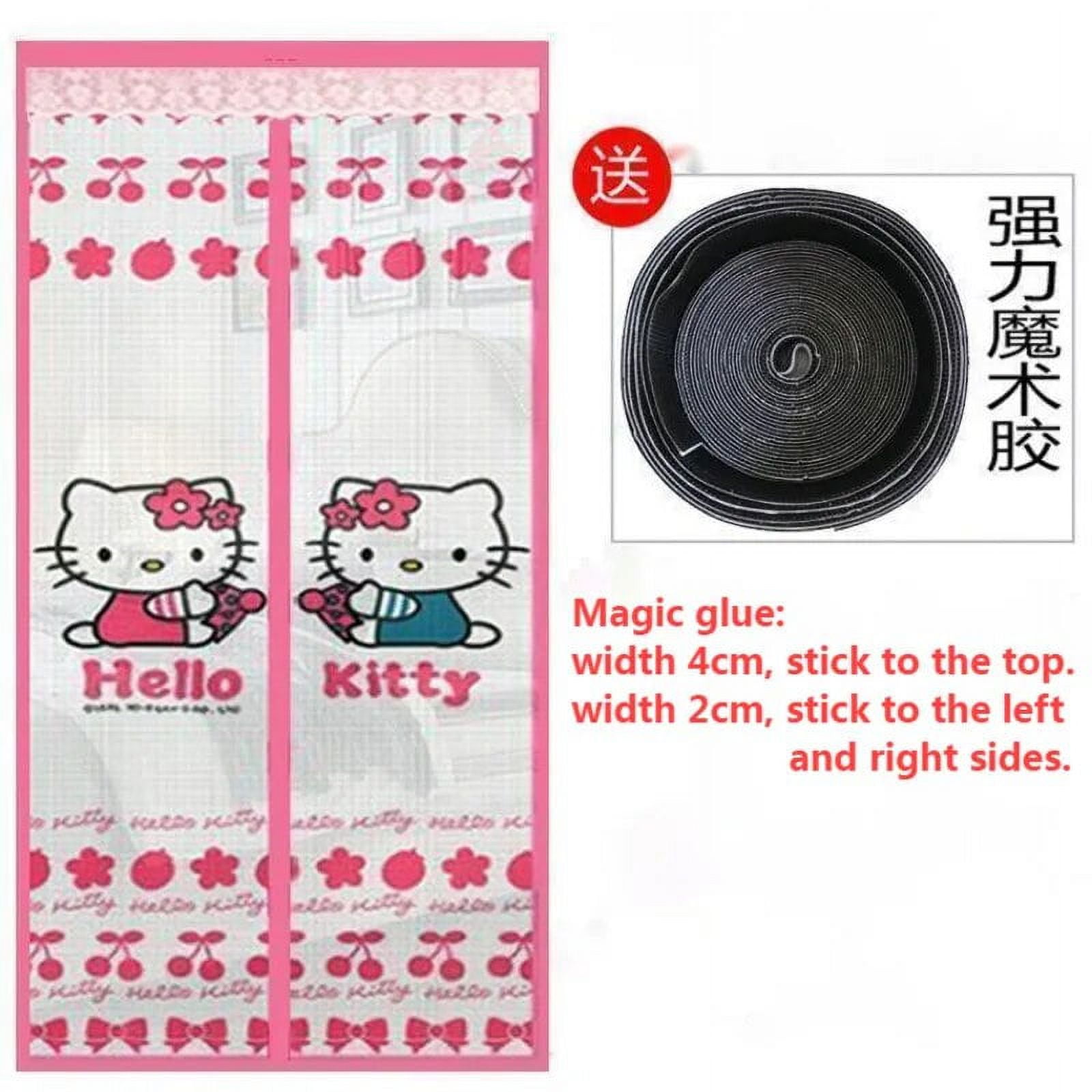 HUIFEIFEI Sanrio Cartoon Hello Kitty Room Decor Velcro Mosquito Proof Door Curtain Soft