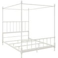 HUIGEXUAN Jenny Lind Metal Canopy Bed, Four Poster Design with