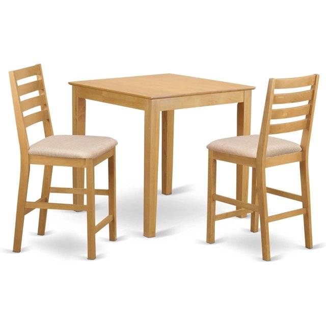 HUIGEXUAN PBCF3OAKC 3 Piece Counter Height Pub Set for Small Spaces