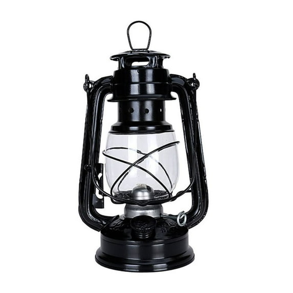 HUIHEYU Black 19CM Vintage Kerosene Camping Lantern with Cotton Wick