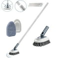 thumbnail image 1 of HUIMART 2-in-1 Tile Tub Scrubber with 50'' Extendable Long Handle Stiff Bristles Scouring Pads Microfiber for Cleaning Bathtub Shower Wall Bathroom Toilet, 1 of 12