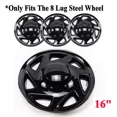 thumbnail image 1 of Huimart 16" Wheel Hubcap, Premium Heavy-Duty, Gloss Black, Fits Ford E350 E450 Econoline Van 1997-2023, 4 Pieces Pack, 1 of 7