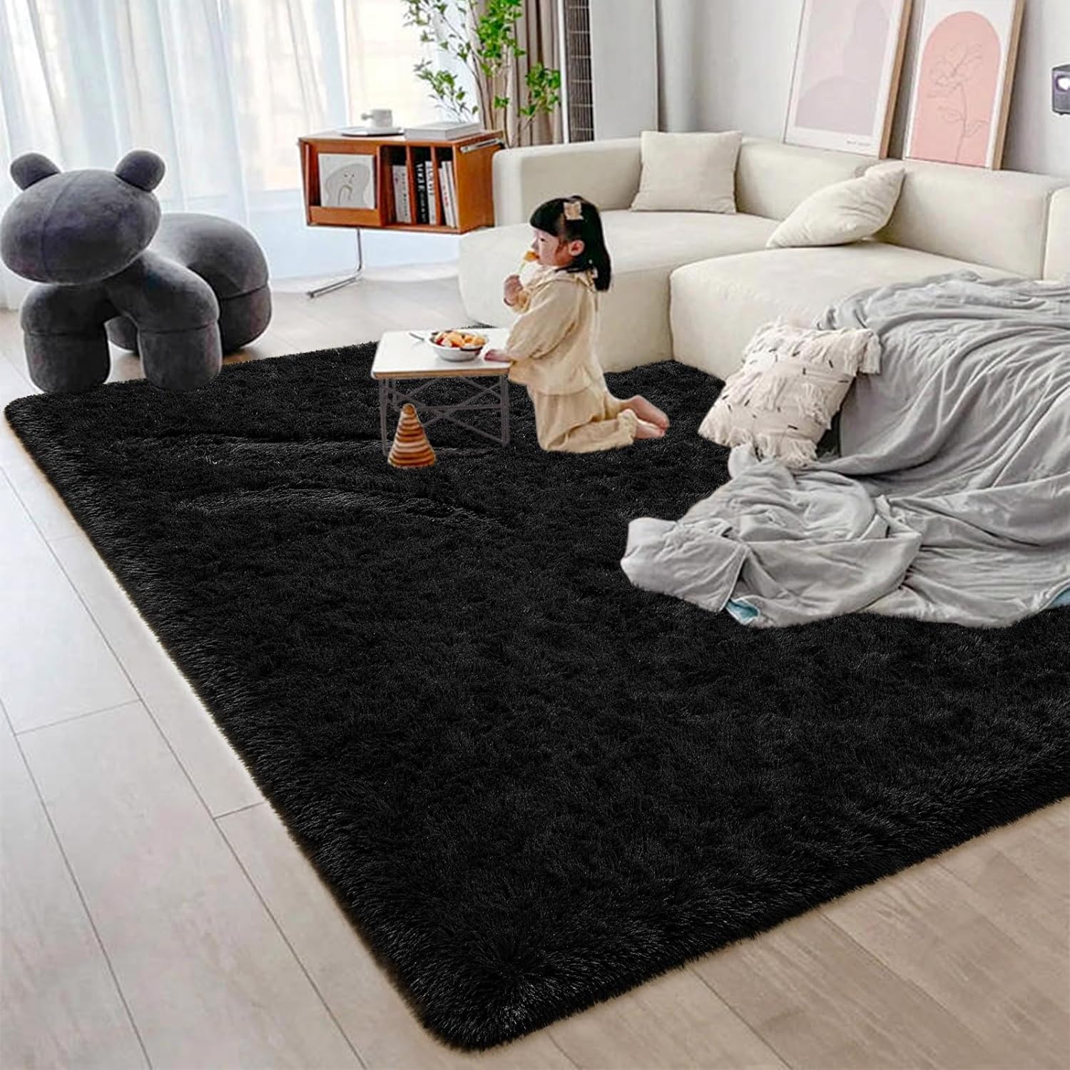 HUIMART 5 x 7 ft Shaggy Area Rugs for Living Room Large Fluffy Fuzzy