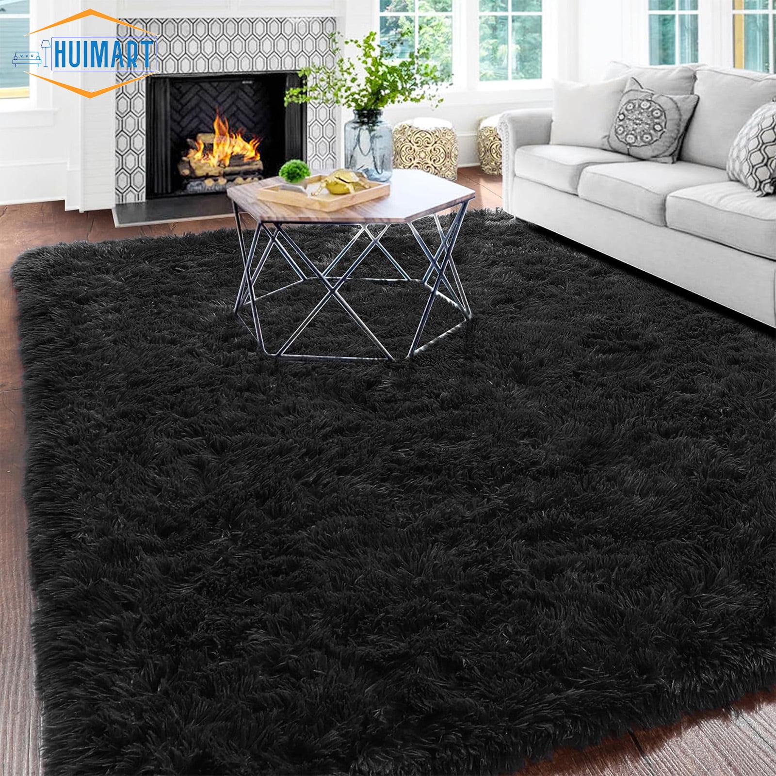 HUIMART Big 5 x 7 ft Shaggy Living Room Area Rugs Fluffy, NonSlip