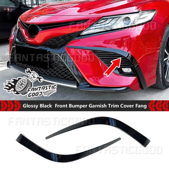 HUIMART Black For Toyota Camry SE XSE 2018-20 Front Bumper Air Vent Fog Light Trim Pair