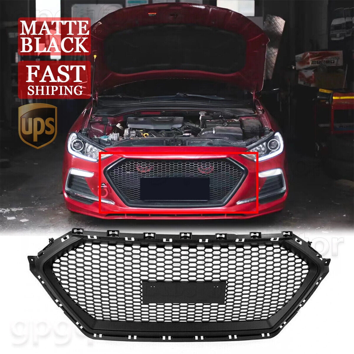 HUIMART For Hyundai Elantra SE SEL 2017-2018 Front Bumper Grill ...