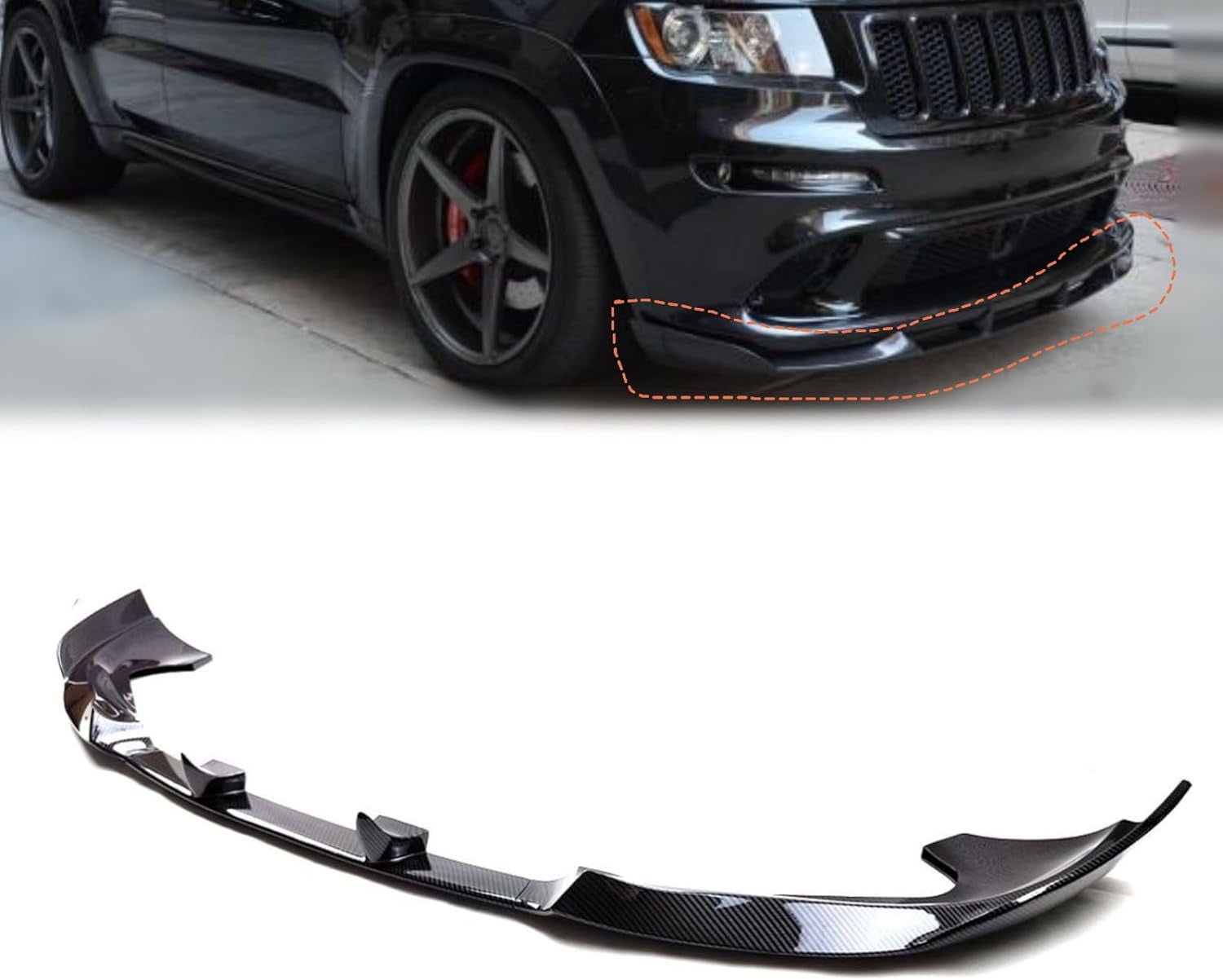 HUIMART Front Bumper Lip Fit for Jeep Grand Cherokee SRT 20132016 SRT8