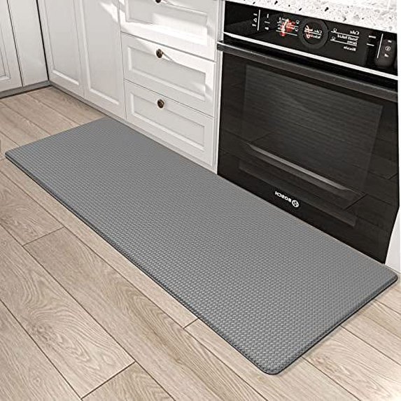 HUIMART Kitchen Mat Cushioned Anti Fatigue Floor Mat 17" x 47" Non Slip Standing Mats and Rugs, Gray