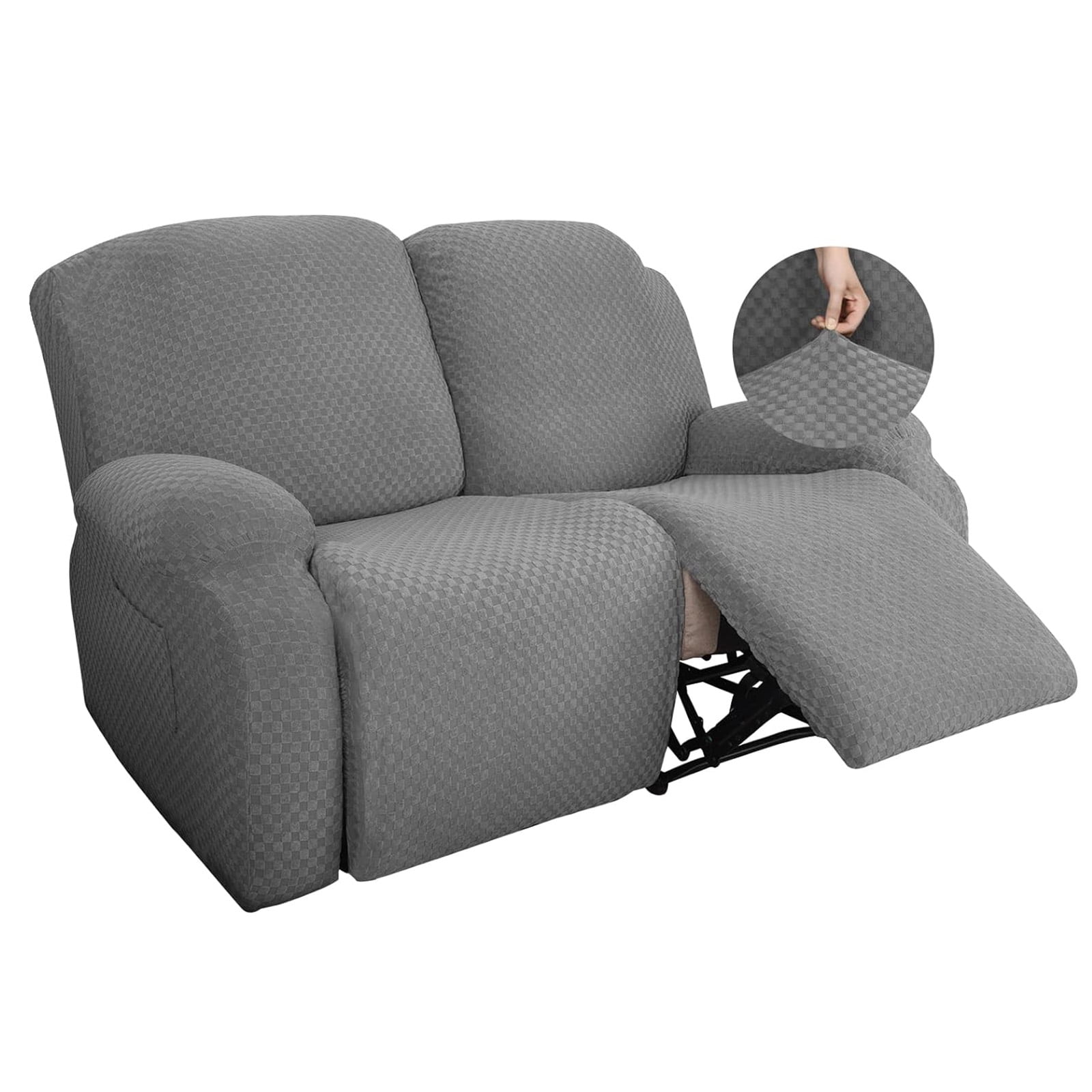HUIMART Recliner Loveseat Slipcover 6 Pieces Dual Stretch Recliner Sofa