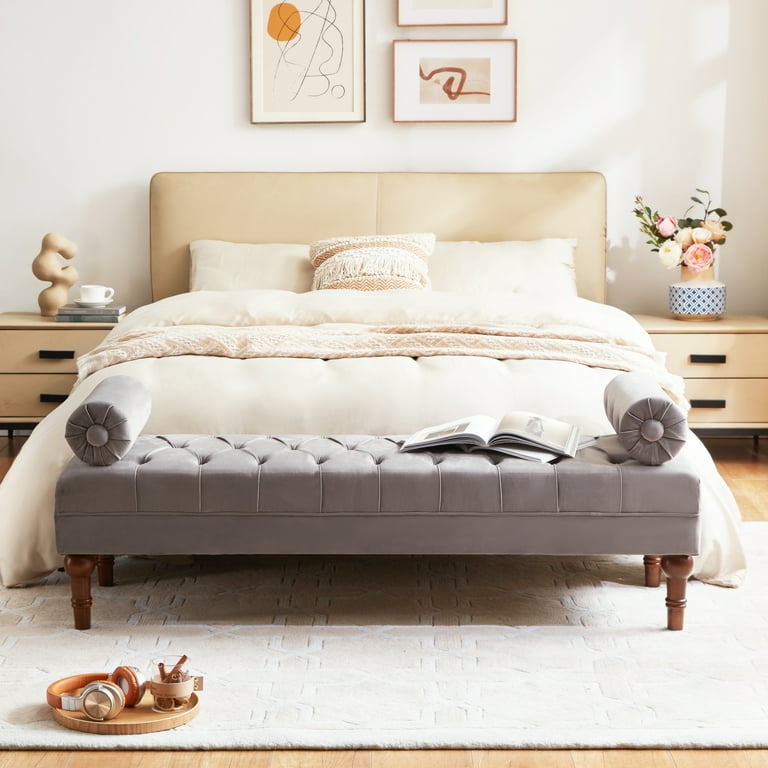 Mid century bed sale bench