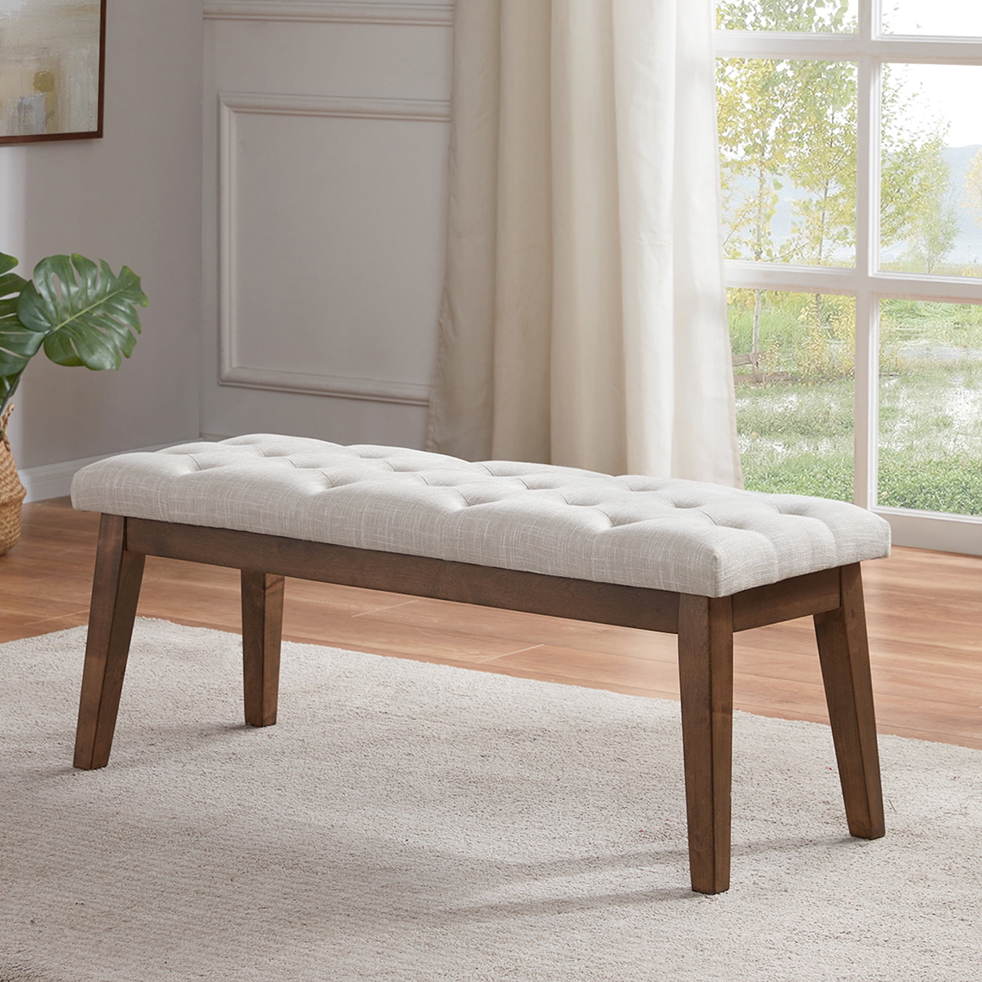 HUIMO Bedroom Bench End of Bed, Upholstered Dining Bench for Kitchen