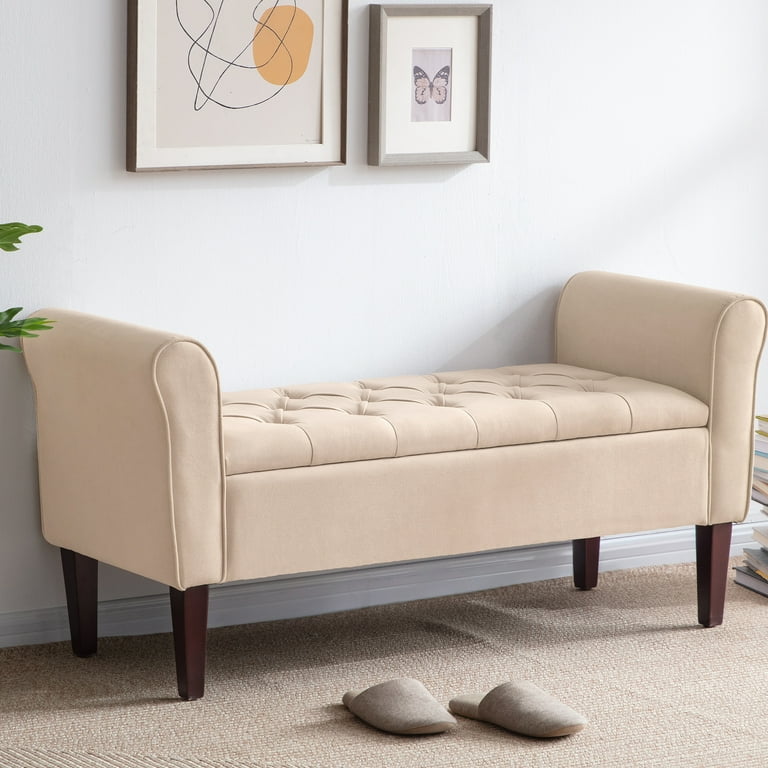 Upholstered storage cheap bench walmart