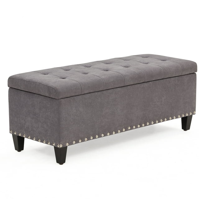 HUIMO Large Storage Ottoman, 41-inch Button-Tufted Upholstered Ottoman ...