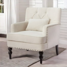 25.6 Wide Modern Designed Linen Upholstered Beige Accent Armchair for Living Room Bedroom and Dining Room Walmart
