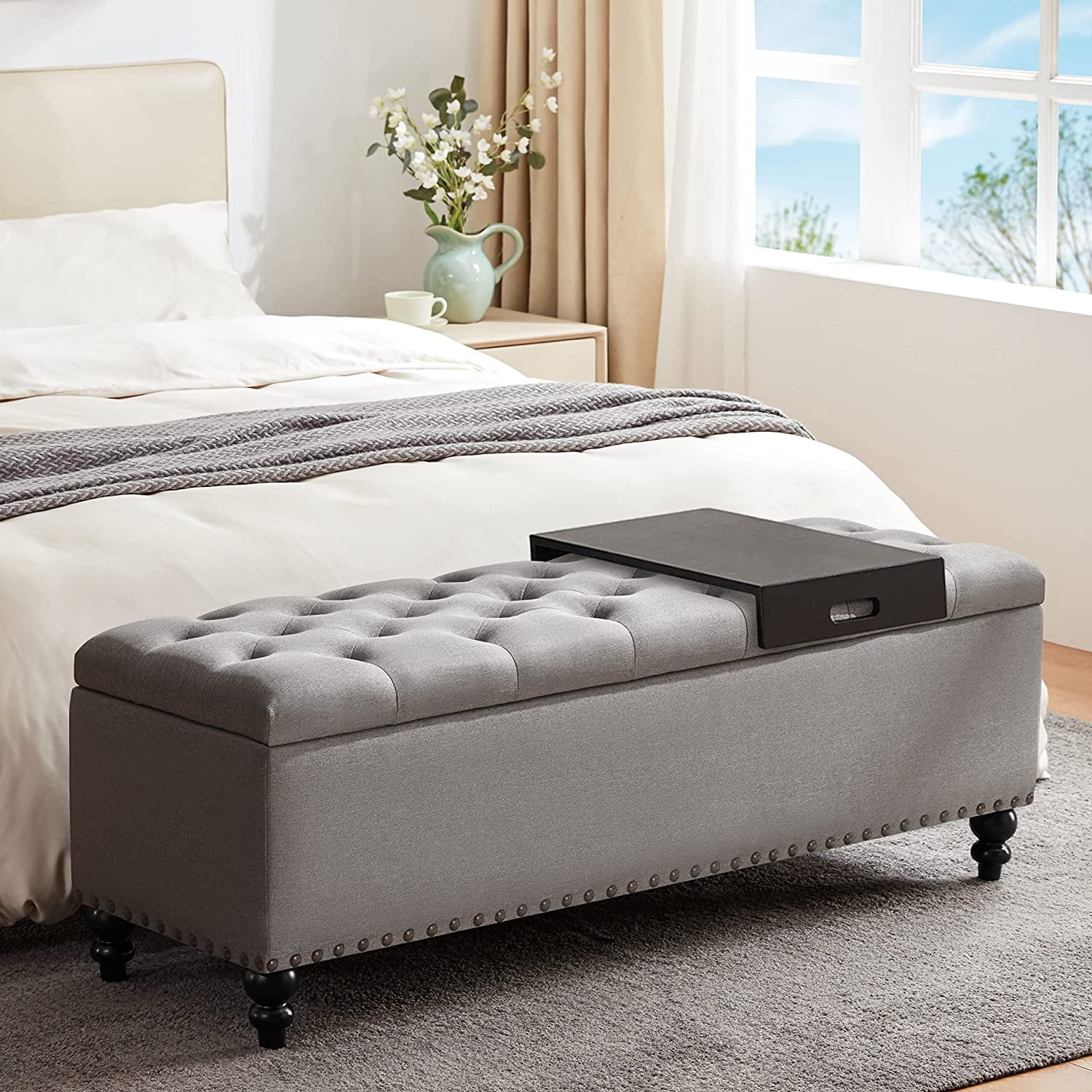 Foot bed bench with storage hot sale