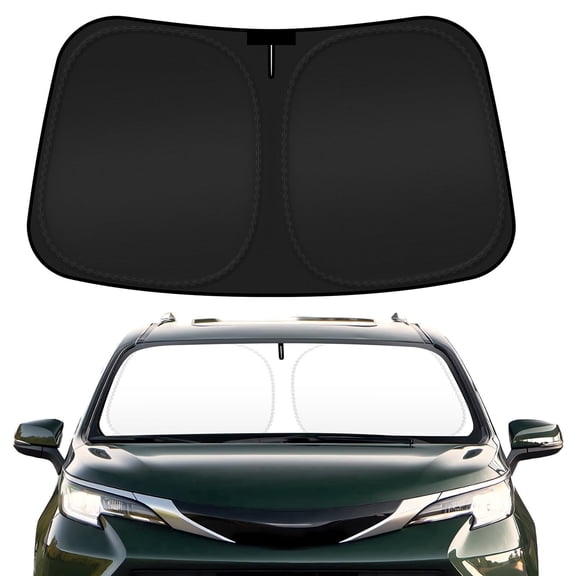 QIANRAN Car Windshield Sun Shade Compatible with 2021 2022 2023 2024 2025 2026 Sienna Accessories Sunshade Custom Foldable Windshield Sun Visor Protector Blocks UV Rays Keep Your Car Cooler