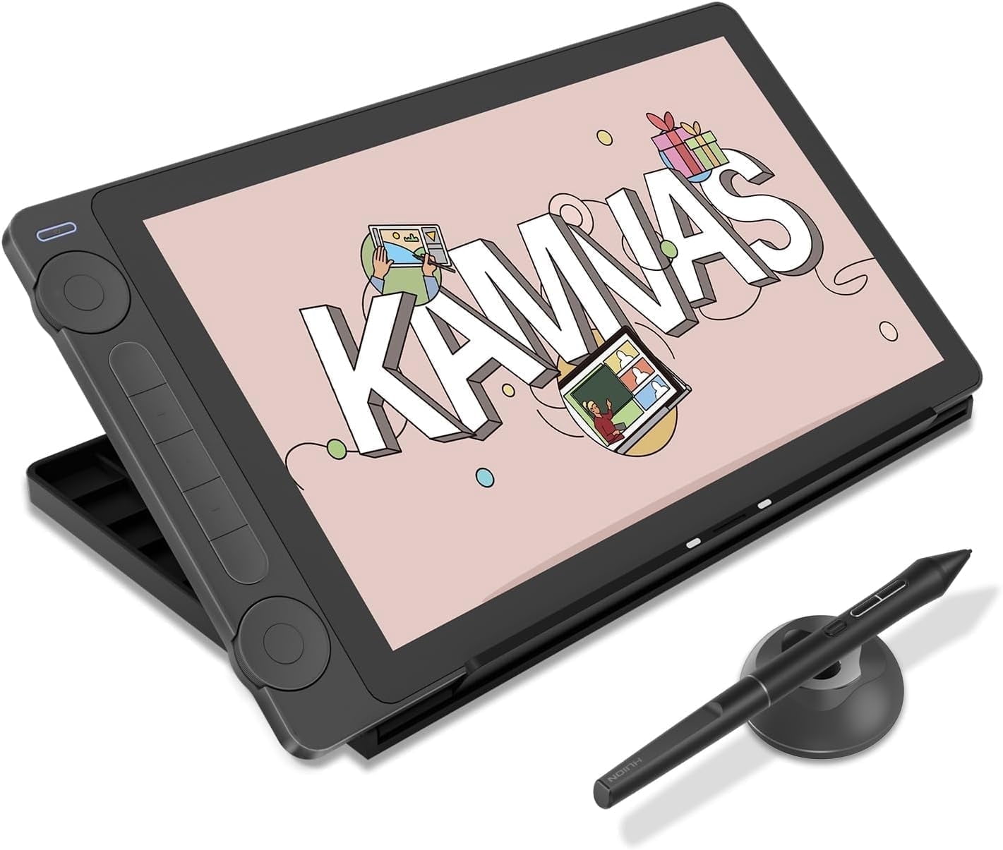 Huion Kamvas 13 (Gen 3) 13.3" Full-Laminated Drawing Tablet with Screen, 99% sRGB, PenTech 4.0 16384 Pen Pressure, Dual Dial for PC,Mac,Android, Black