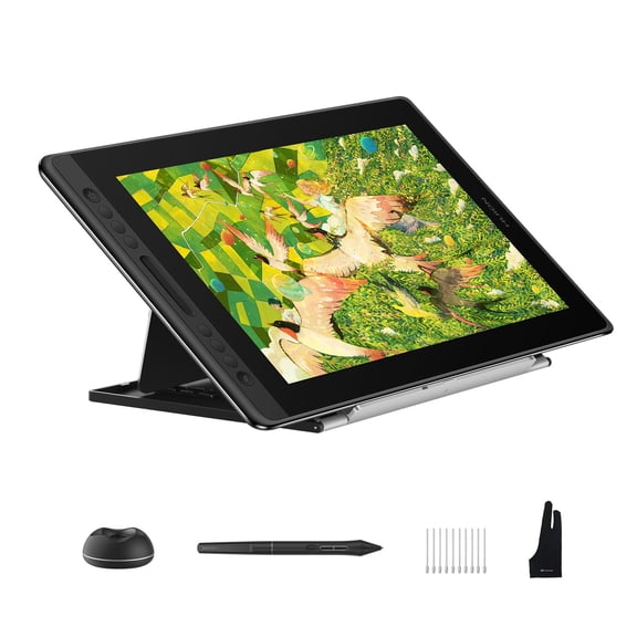 HUION Kamvas Pro 16 V2 Drawing Tablet with Screen 16K Levels PenTech 4.0 Battery-Free Pen, 15.6" Full-Laminated, Smart Touch Bar & 6 Keys Art Tablet Work with Windows, Mac and Linux