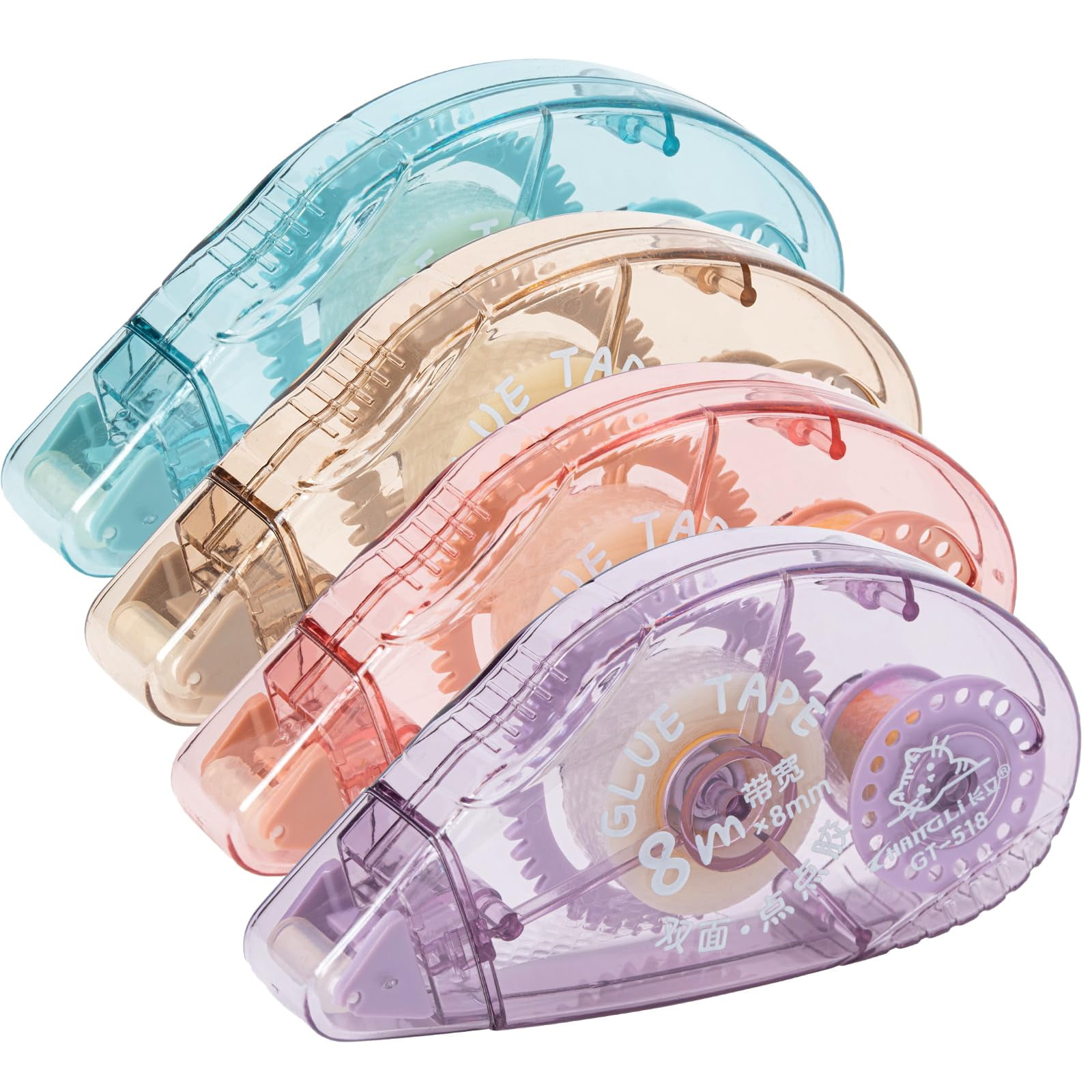 HUIRUSO 4 Pack Double AIF4 Sided Tape Roller, Scrapbook Glue Tape